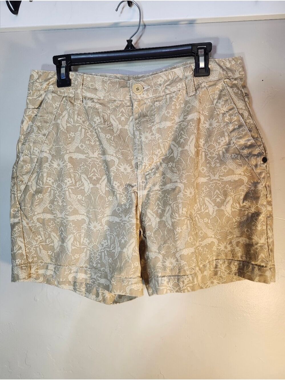 Osklen Rio de Janeiro Beige Alligator Print Jean Shorts